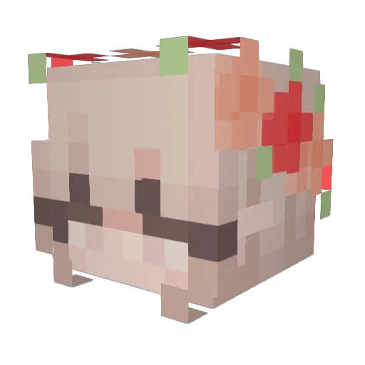 TiaGalleta Minecraft avatar head, 3D render