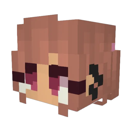 TiaTortilla Minecraft avatar head, 3D render