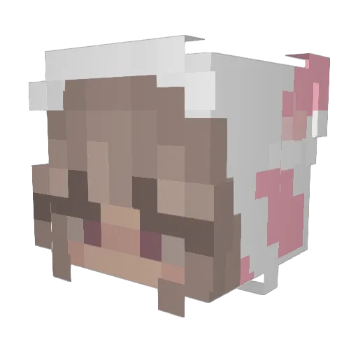 Tia_Luc Minecraft avatar head, 3D render