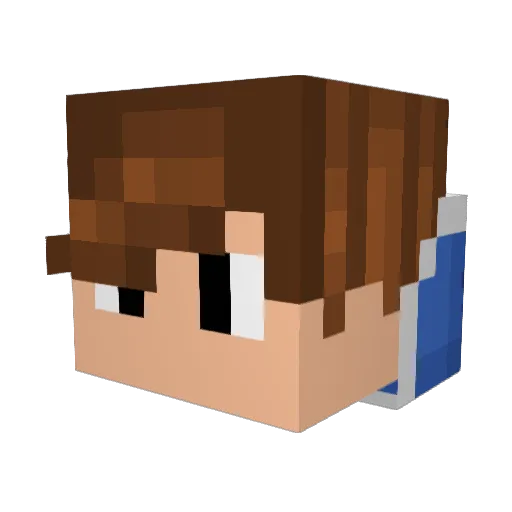 TiagoC13 Minecraft avatar head, 3D render