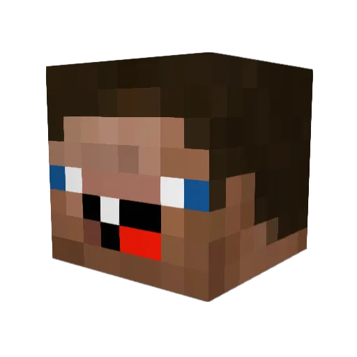 Tiago_03 Minecraft avatar head, 3D render