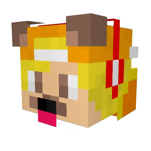 Tiagovalente Minecraft avatar head, 3D render