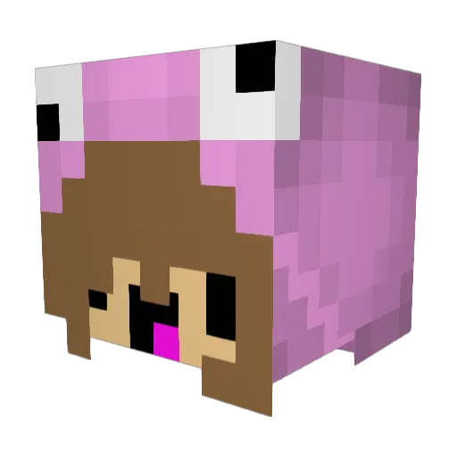 Tiamay Minecraft avatar head, 3D render