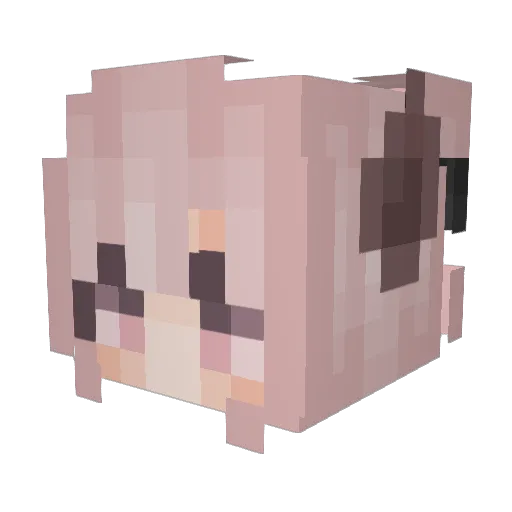 TianieFox Minecraft avatar head, 3D render