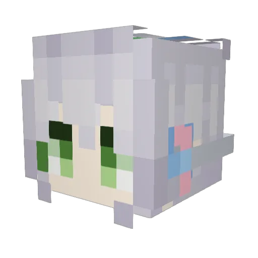 Tianyia Minecraft avatar head, 3D render