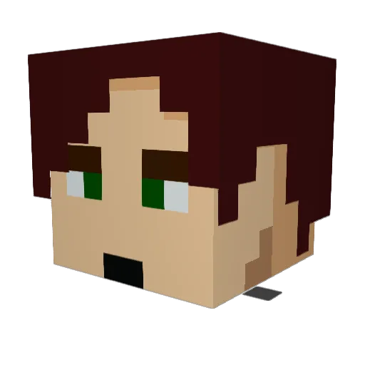 Tiarnis Minecraft avatar head, 3D render