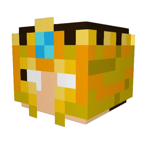Tiasche Minecraft avatar head, 3D render