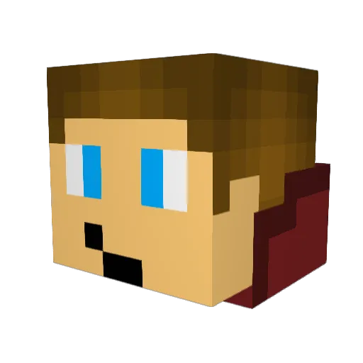Tibbito Minecraft avatar head, 3D render
