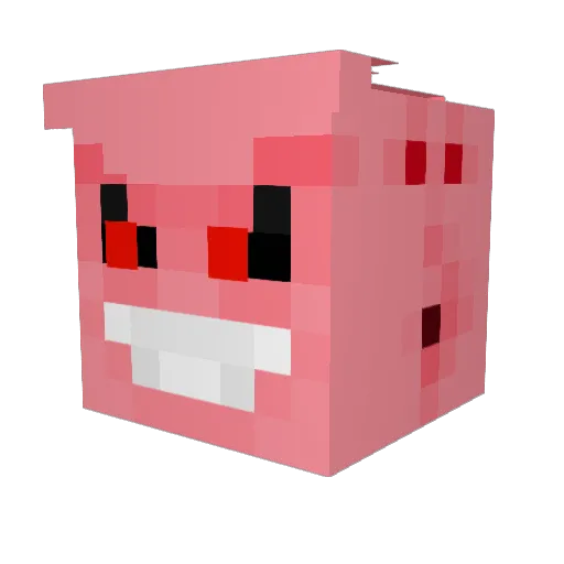 Tibeba Minecraft avatar head, 3D render