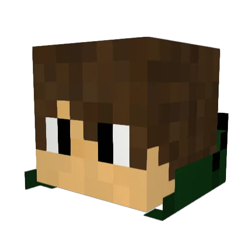 Tibozorus Minecraft avatar head, 3D render