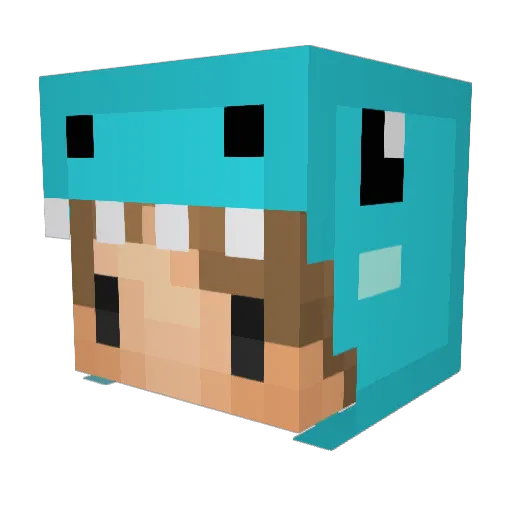 Ticeu Minecraft avatar head, 3D render