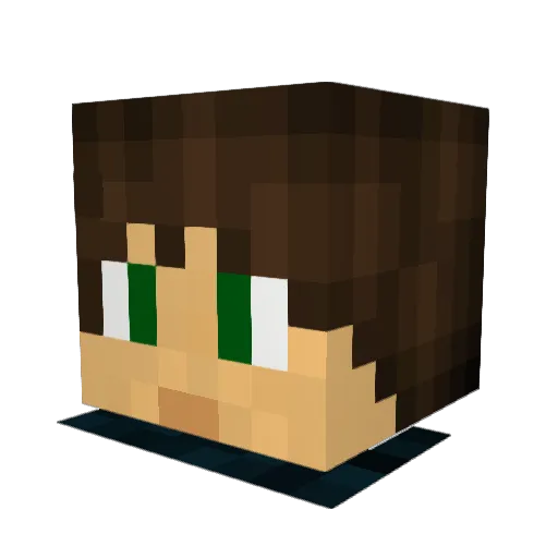 Tichit Minecraft avatar head, 3D render