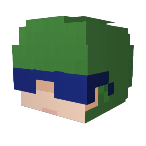 Tick7 Minecraft avatar head, 3D render