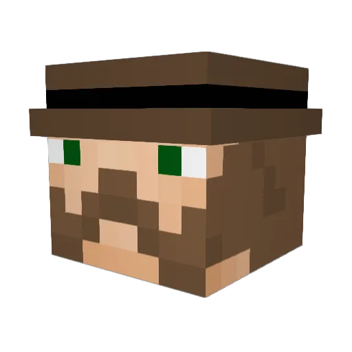 Tickater Minecraft avatar head, 3D render