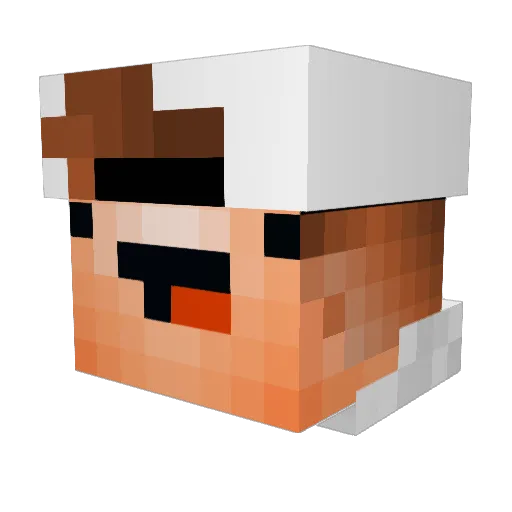 TickleTac Minecraft avatar head, 3D render