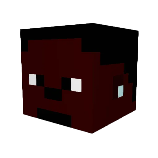 Ticknut Minecraft avatar head, 3D render