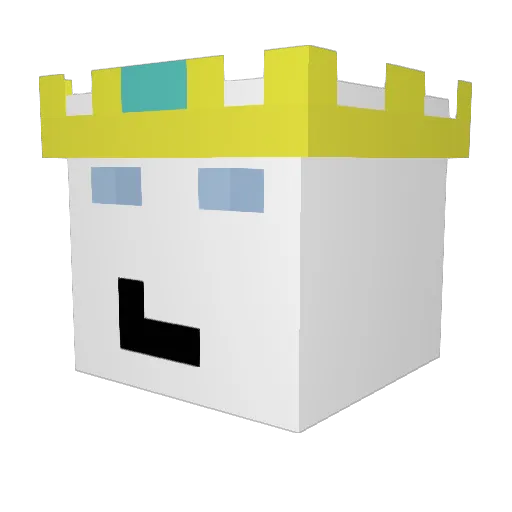 Tideded Minecraft avatar head, 3D render