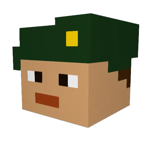 Tidolop Minecraft avatar head, 3D render