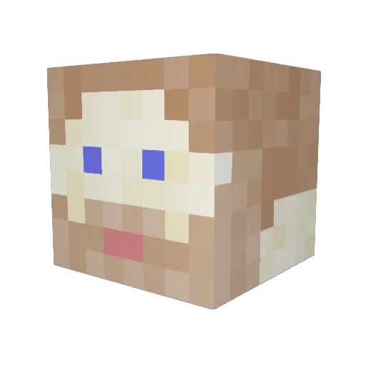 Tidusblue Minecraft avatar head, 3D render