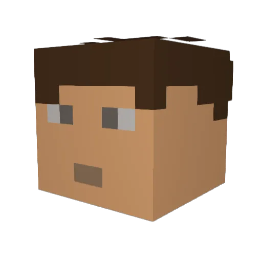 TieDall Minecraft avatar head, 3D render