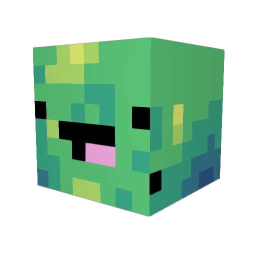 TieDyeTurtles Minecraft avatar head, 3D render