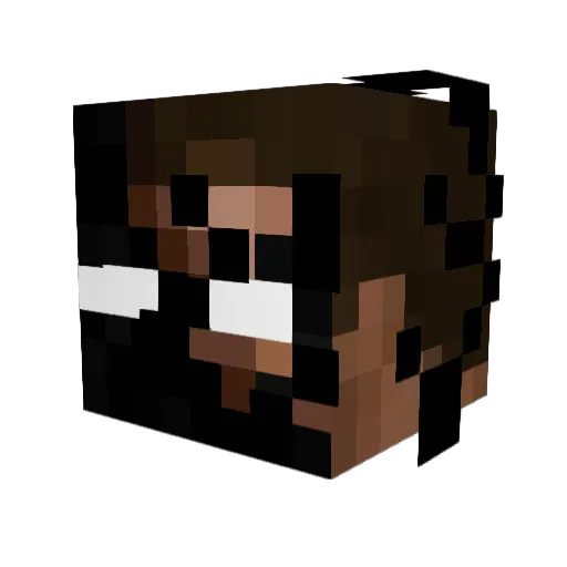 TieGod Minecraft avatar head, 3D render