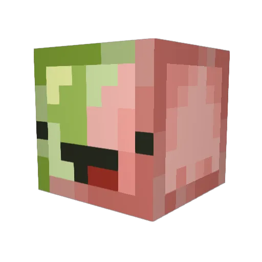 Tie_7 Minecraft avatar head, 3D render