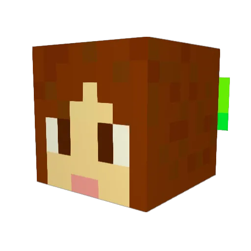 Tiebikora Minecraft avatar head, 3D render
