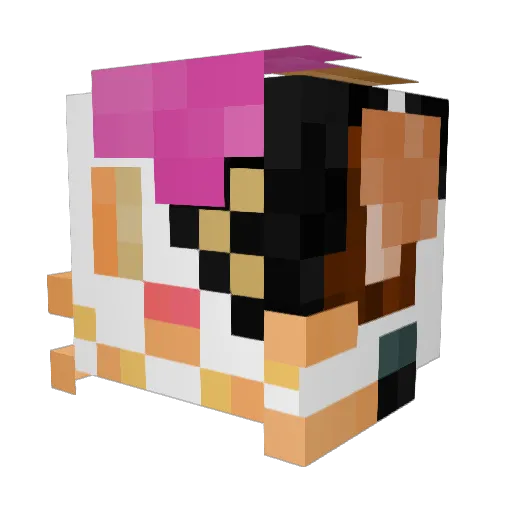 Tiecho3 Minecraft avatar head, 3D render