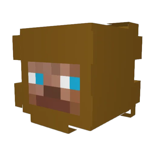 Tiee Minecraft avatar head, 3D render