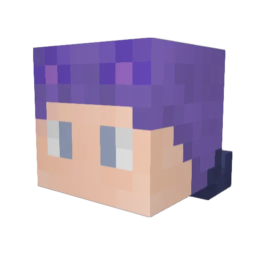 Tiersei Minecraft avatar head, 3D render