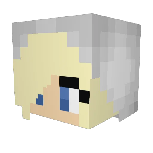 Ties Minecraft avatar head, 3D render