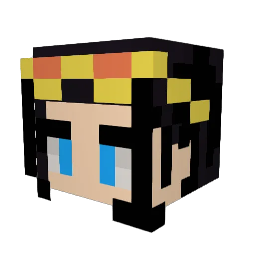 Tifa22 Minecraft avatar head, 3D render