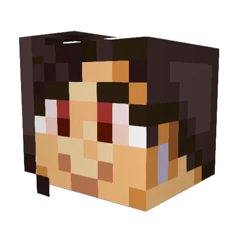 Tifa_Lock Minecraft avatar head, 3D render