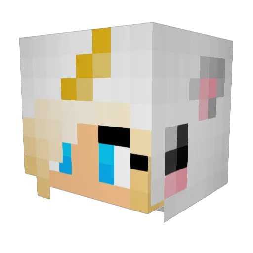 Tiffini Minecraft avatar head, 3D render