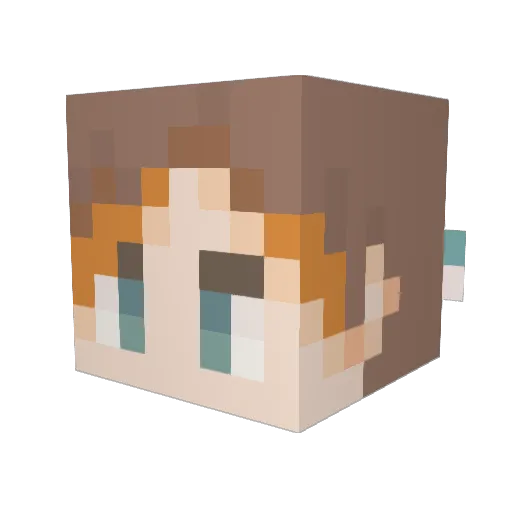 Tiffley Minecraft avatar head, 3D render