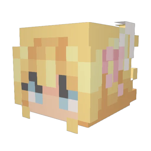 Tiffor Minecraft avatar head, 3D render