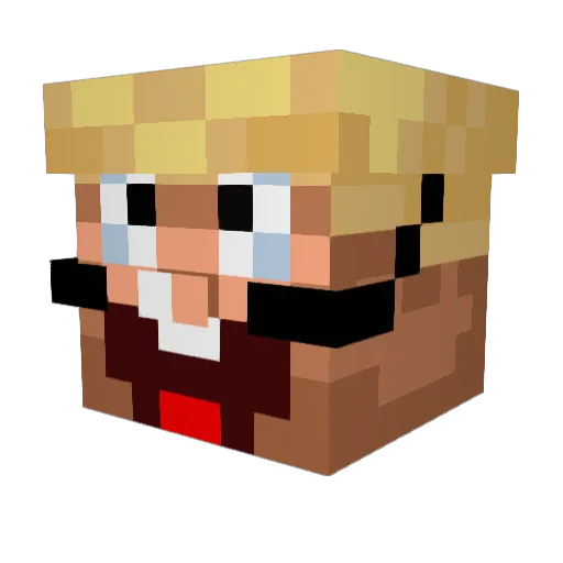 TigGaming Minecraft avatar head, 3D render