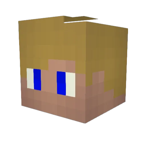 TigOlBitties Minecraft avatar head, 3D render