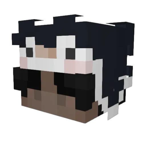 Tiga Minecraft avatar head, 3D render