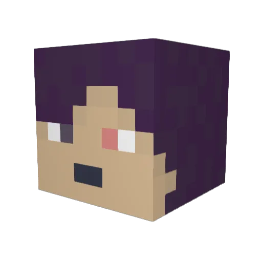 TigaWolf Minecraft avatar head, 3D render
