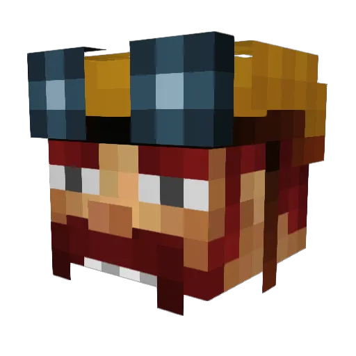 Tigcarn Minecraft avatar head, 3D render