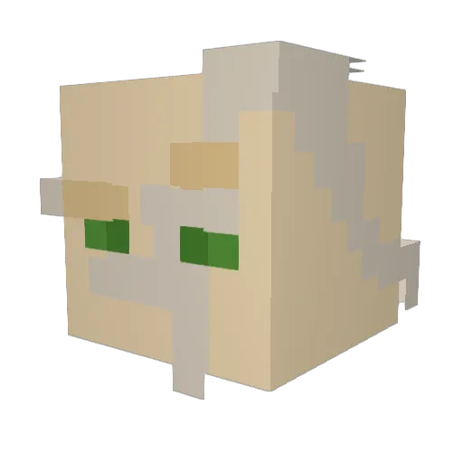 Tigdon Minecraft avatar head, 3D render