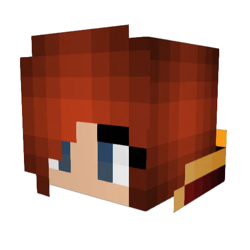 TigerHart Minecraft avatar head, 3D render