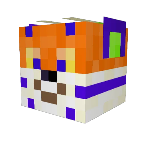 TigerMothMott Minecraft avatar head, 3D render