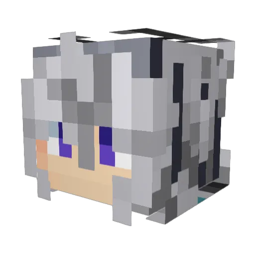 TigerQwQ Minecraft avatar head, 3D render