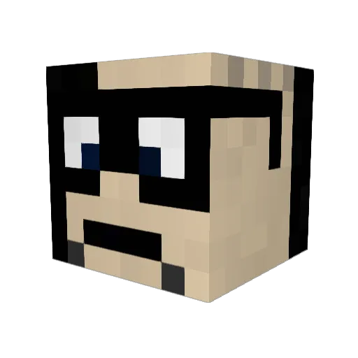 TigerWoods Minecraft avatar head, 3D render