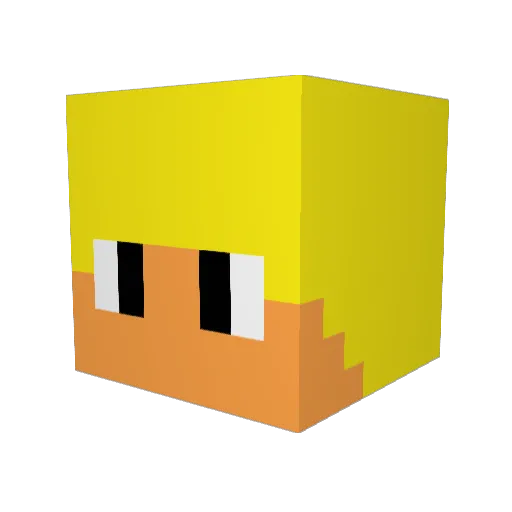TigerZHX Minecraft avatar head, 3D render