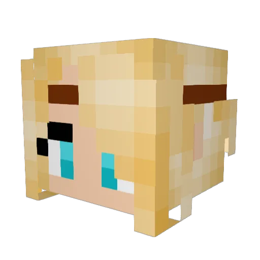 Tigerloverme Minecraft avatar head, 3D render