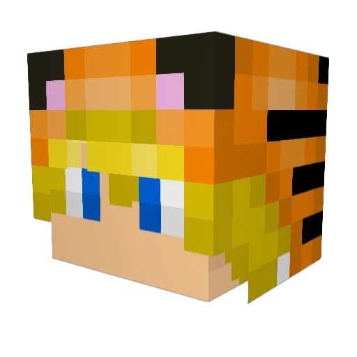 Tigersintheblox Minecraft avatar head, 3D render